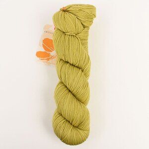 Orange Flower Twist Sock Yarn Merino Fingering Weight 400 Yds Olive Oil